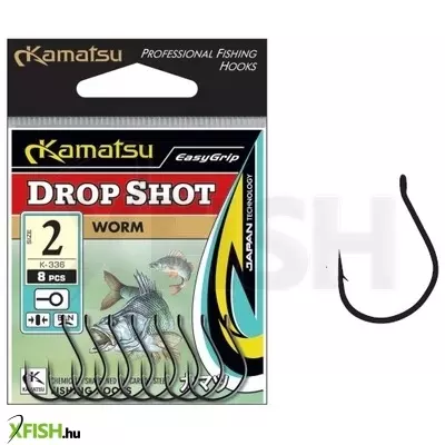 Kamatsu Worm Drop Shot 1 Blnr Füles Drop Shot Horog Black Nickel 8 db/csomag