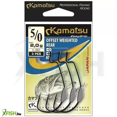 Kamatsu Offset Weighted Rear Rablóhalas Horog 5.0-ás 2.0g 3db/csomag