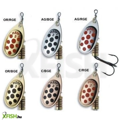 Mepps Aglia körforgó villantó Decor Arany/Piros | Méret: 1, Szín: Arany Alapon/Piros Pöttyös, Tömeg: 3,5 G 1db/csomag