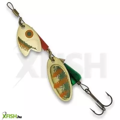 Mepps Tandem Truite gumihal körforgó villantóval | Méret: 7G, Szín: Arany / Zöld / Narancs 1db/csomag