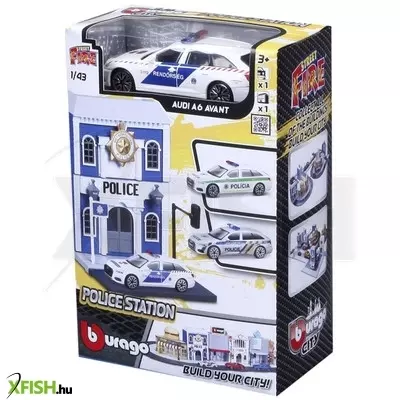 Bburago city 1 /43 - audi a6 rendőrautó és rendőrörs