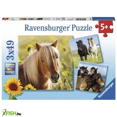 ravensburger puzzle 3x49 db - szépséges lovak