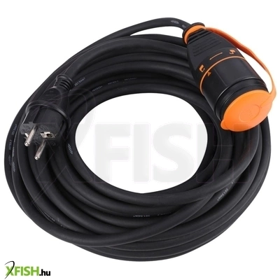 Etm 53.501.20 hosszabbító gumikábel, reteszelhető aljzat, h07rn-f, fekete, 15m, ip44