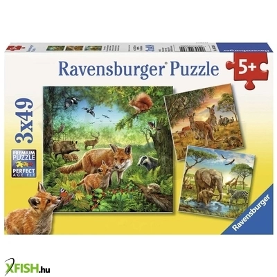 Ravensburger puzzle 3x49 db - az erdő lakói