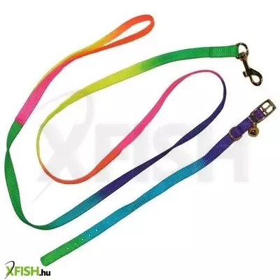 Egyéb vegyes nyakörv pórázzal szivárvány színű