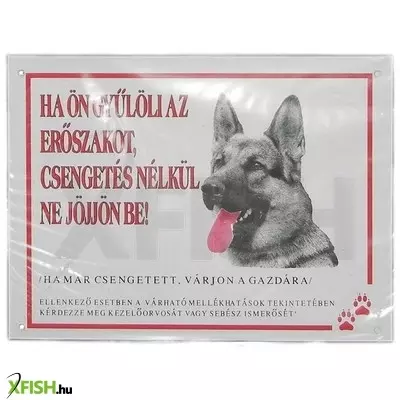 Egyéb vegyes kutya harap figyelmeztető tábla 14*10cm