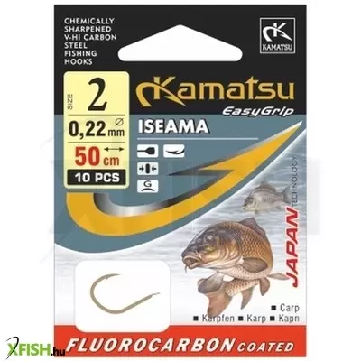 Kamatsu Iseama Carp Előkötött Feeder Horog Lapkás Black Nickel 50 Cm 0,16 mm 10 Blnf 10 db/csomag