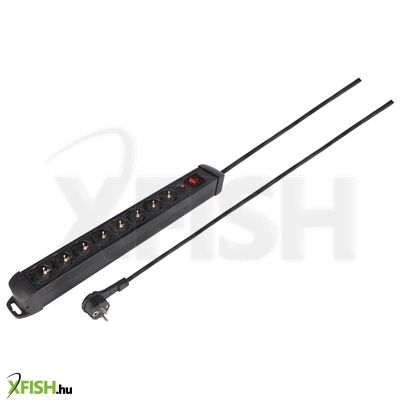 etm 55.201.21 túlfeszültségvédett elosztó, 8 aljzat, kapcsolós, 3 méter hosszú