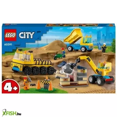 Lego city 60391 építőipari teherautók és bontógolyós daru