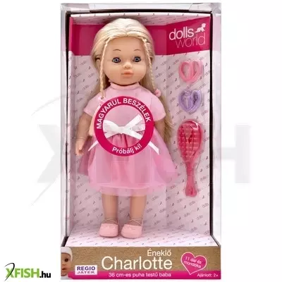 Dolls world magyarul beszélő charlotte, rózsaszín ruhában
