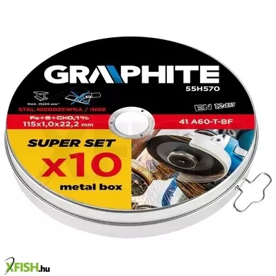 Neotools vágókorong fémhez 115x1.0x22.2mm, 10db, 41 a60-t-bf, inox