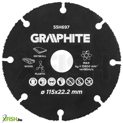 Neotools vágókorong, fához, műanyaghoz, volfrámkarbid, 115x22.2mm