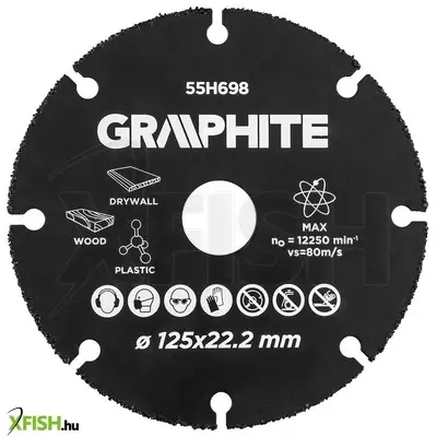 Neotools vágókorong, fához, műanyaghoz, volfrámkarbid, 125x22.2mm