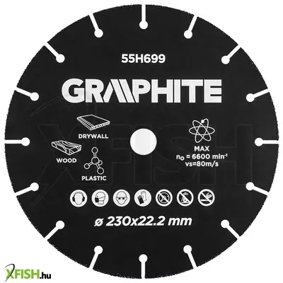 Neotools vágókorong, fához, műanyaghoz, volfrámkarbid, 230x22.2mm