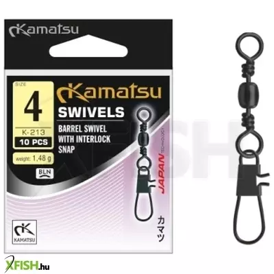 Kamatsu Barrel Swivel With Interlock Snap K213 Kapcsos Forgó 16-os 10db/csomag