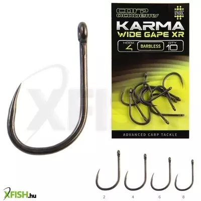 carp academy karma wide gape xr szakáll nélküli pontyozó horog 2-es 10db/csomag