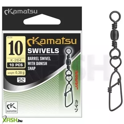 Kamatsu Barrel Swivel With Danish Snap K264 Kapcsos Forgó 10-es 10db/csomag