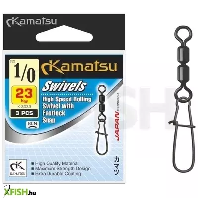 Kamatsu High Speed Rolling Swivel With Fastlock Snap Forgós Kapocs 12-es 5Kg 5db/csomag