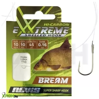 Nevis Előkötött Dévérező Horog 45cm 0.16mm 10-es Horoggal 10db/csomag