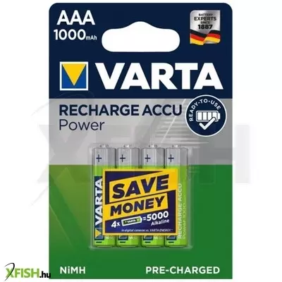 home varta 5703 akkumulátor aaa, nimh akkumulátor, mini ceruza, 1000 mah kapacitás, rtu - feltöltött és használatra kész, 4 db/csomag
