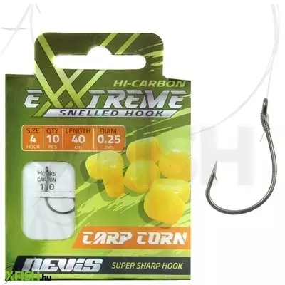 Nevis Előkötött Pontyozó Horog 40cm 0.22mm 8-as Horoggal 10db/csomag