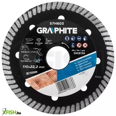 Neotools gyémánt vágókorong, 110x22,2 mm, turbo, 58ge138-hoz