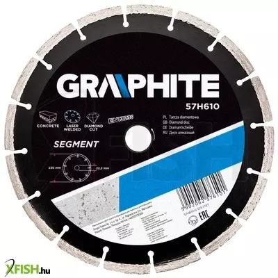 Neotools gyémánt vágókorong 230mm szegmenses lézer hegesztett, 8mm szegmens