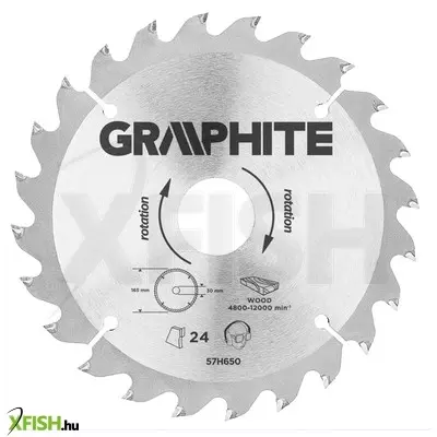 Neotools körfűrészlap keményfém fogakkal, 165x30mm, 24 fog