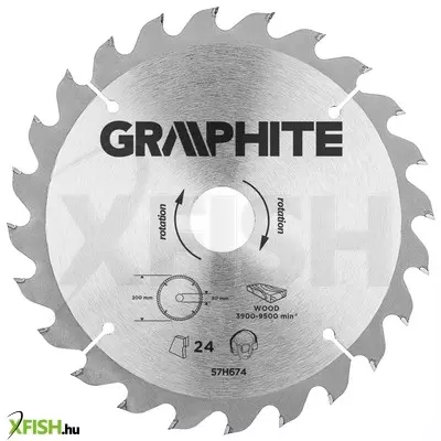Neotools körfűrészlap keményfém fogakkal, 200x30mm, 24 fog