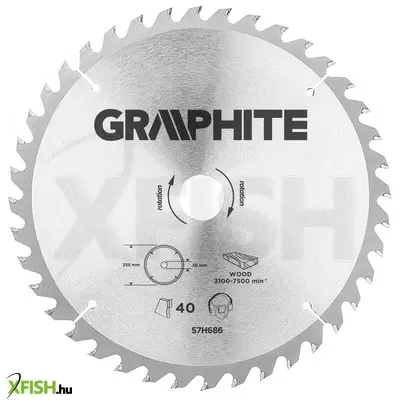 Neotools körfűrészlap keményfém fogakkal, 255x30mm, 40 fog