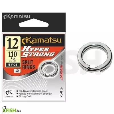 Kamatsu Hyper Strong Split Ring K-2199 Műcsalis Karika Ss 6 mm 43 Kg 10 db/csomag