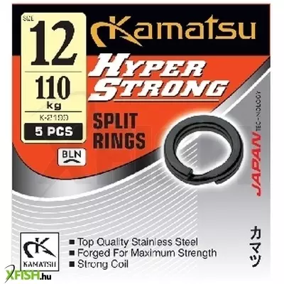 Kamatsu Hyper Strong Split Ring K-2199 Műcsalis Karika Bln 25 mm 45 Kg 10 db/csomag