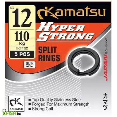 Kamatsu Hyper Strong Split Ring K-2199 Műcsalis Karika Bln 4 mm 16 Kg 10 db/csomag