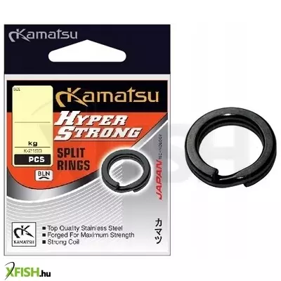 Kamatsu Hyper Strong Split Ring K-2199 Műcsalis Karika Bln 8 mm 75 Kg 5 db/csomag