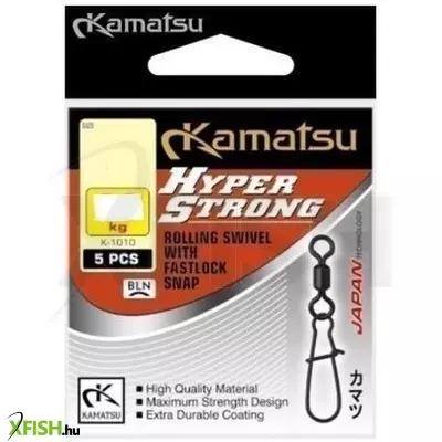 Kamatsu Hyper Strong Rolling Swivel With Fastlock Snap K1010 8-as 14Kg 8db/csomag