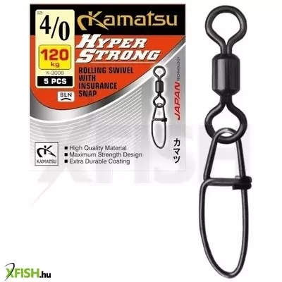 Kamatsu K-3006 Hyper Strong Swivel With Snap Forgókapocs 14 28 Kg 5 db/csomag