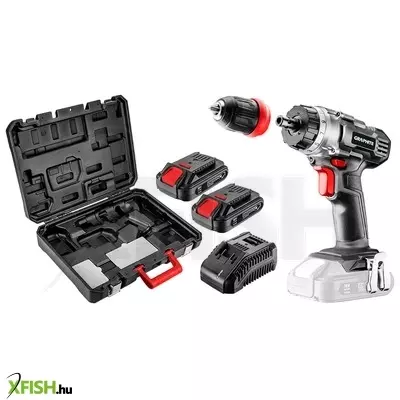 Neotools akkus fúró energy+, 2db akku+töltő!, 18v/2ah, levehető fúrótokmány 10mm, koffer