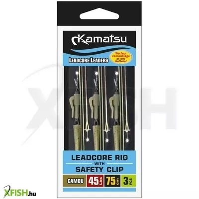 Kamatsu Leadcore Rig Safety Clip Előke 35 Lbs 75 Cm 3 db/csomag
