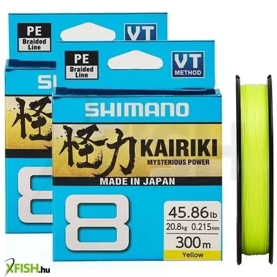 Shimano Line Kairiki 8 Fonott Zsinór Világoszöld 300m 0,35mm 39,5Kg