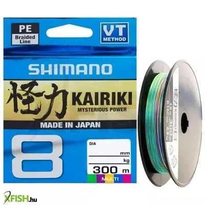shimano line kairiki 8 fonott zsinór multi color 300m 0,35mm 39,5kg