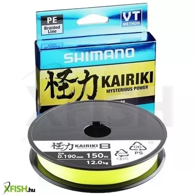 Shimano Line Kairiki 8 Fonott Zsinór Sárga 300m 0,10mm 6,5Kg