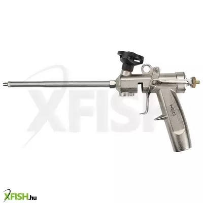 Neotools kinyomópisztoly purhabhoz, teflon szelep, sárgaréz fej, nikkel bevonatú test alumínium ötvözetből