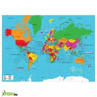 Dino világtérkép magyarul 82 darabos puzzle