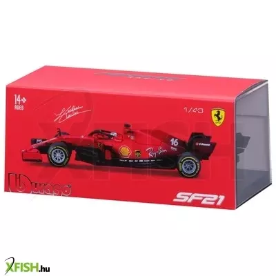 Bburago 1 /43 versenyautó - ferrari, 2021-es szezon autó versenyzővel