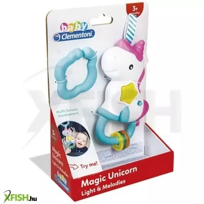 clementoni unikornis csörgő - zenél, világít