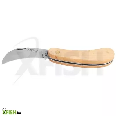 Neotools Összecsukható Hajlított Pengés Horgász Kés Fa Nyéllel