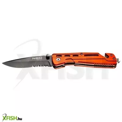 Neotools összecsukható kés, 11,5cm, retesszel és szíjvágó pengével, penge 8.5cm