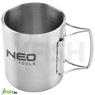 Neotools kemping bögre 320ml, duppla fal, behajtható fogantyú