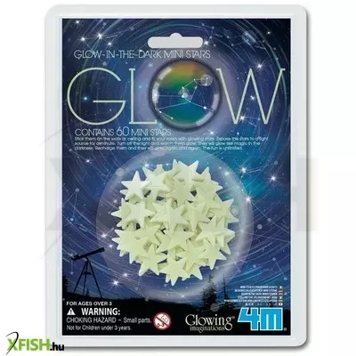 4m sötétben világító mini csillag készlet