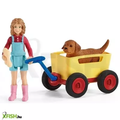 Schleich kirándulás kézikocsival